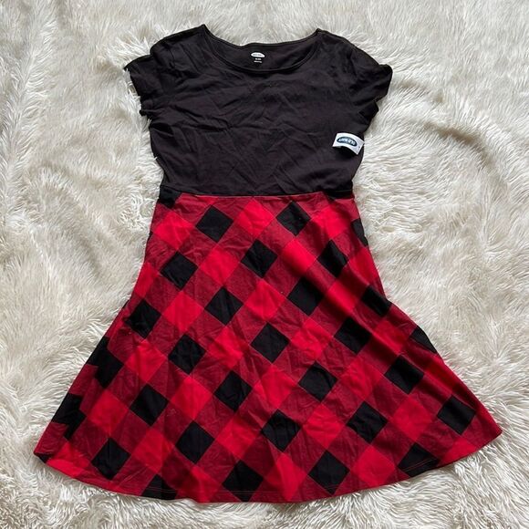 NWT Old Navy Buffalo Plaid Fit & Flare Dress Holiday Dance Church Size XL - Picture 1 of 4
